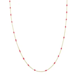 Collier Rosaire rouge acier doré or
