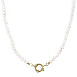 Collier Tahoré Perles nacre acier doré or