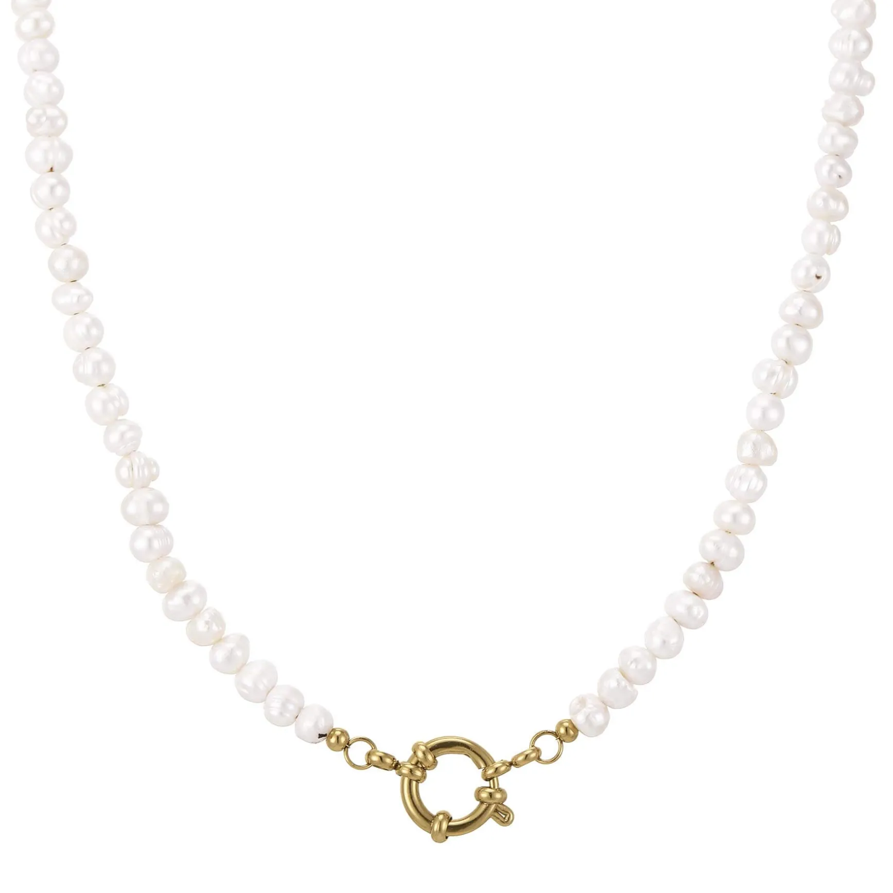 Collier Tahoré Perles nacre acier doré or