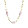 Collier Topia rose acier doré or