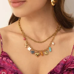 Collier Torsada acier doré or