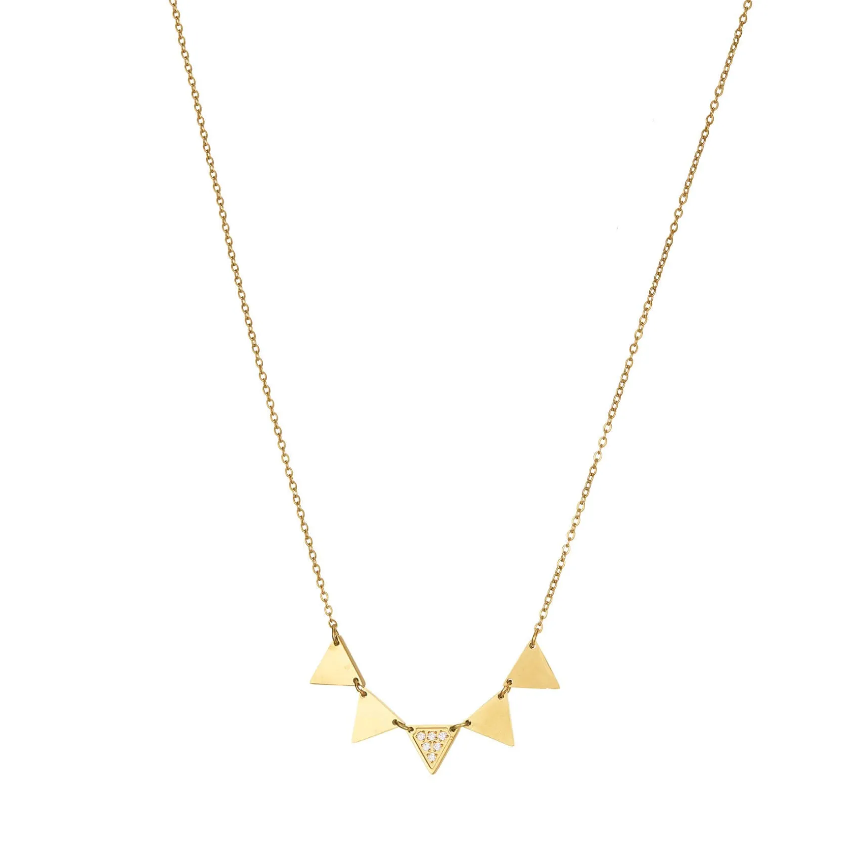 Collier Triago acier doré or