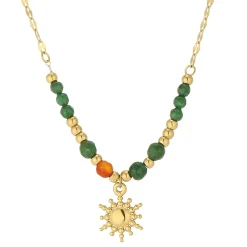 Collier Vénus acier doré or