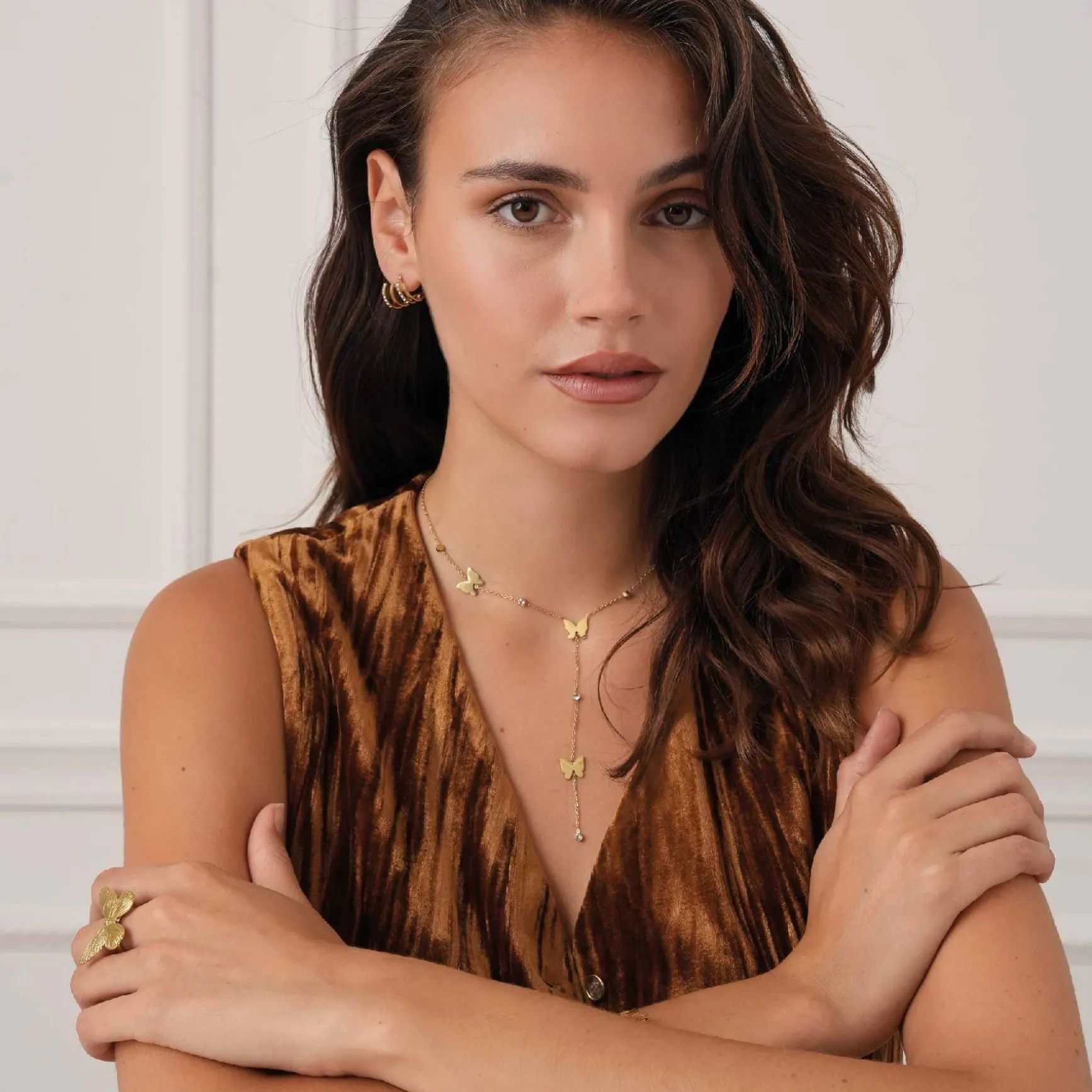 Collier Y Saphira papillon