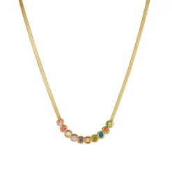 Collier zircons multicolores
