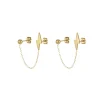 Double boucles Storm acier doré or