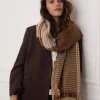 Echarpe pied de poule marron