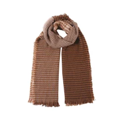 Echarpe pied de poule marron