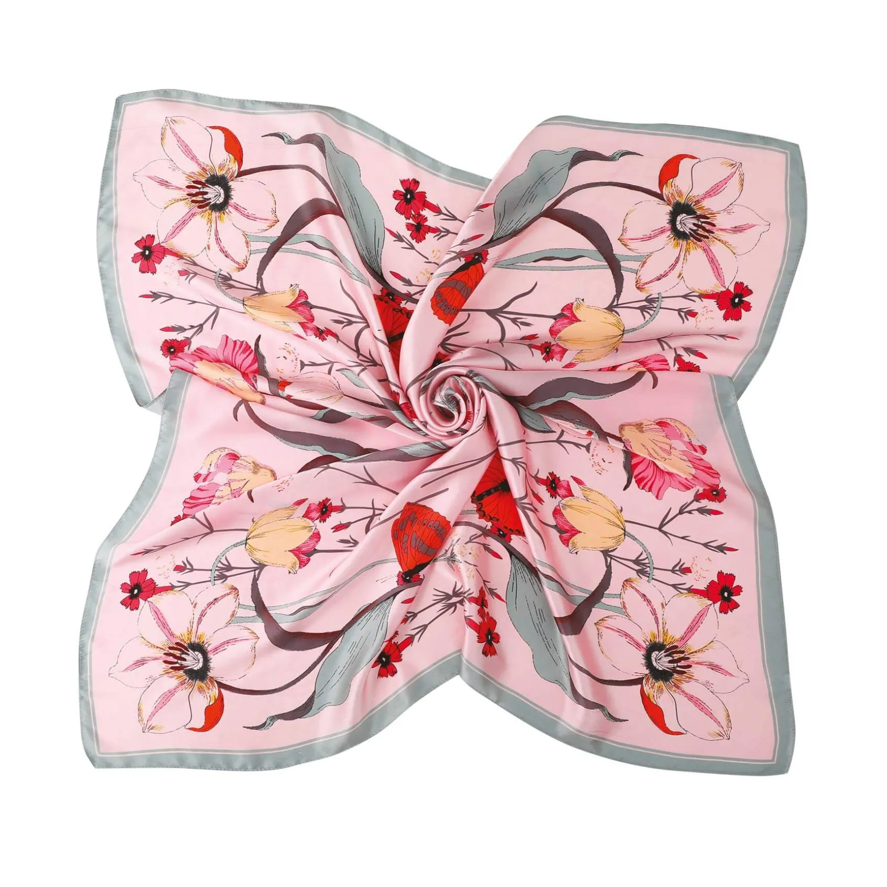 Foulard carré de soie Flora