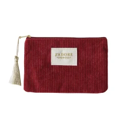 Pochette Erika velours bordeaux
