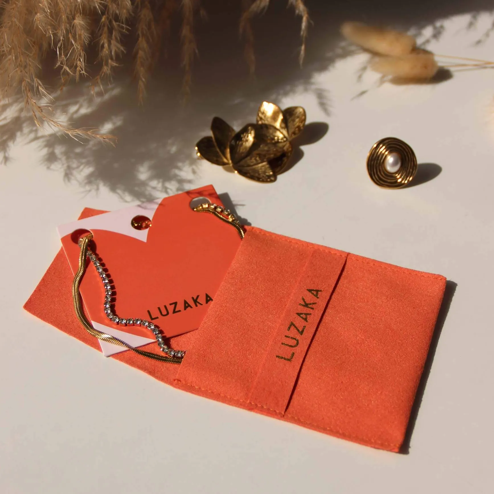 Pochon cadeau orange pour bijoux