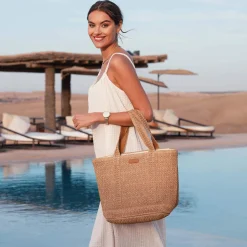 Sac à main paille pampelone naturel