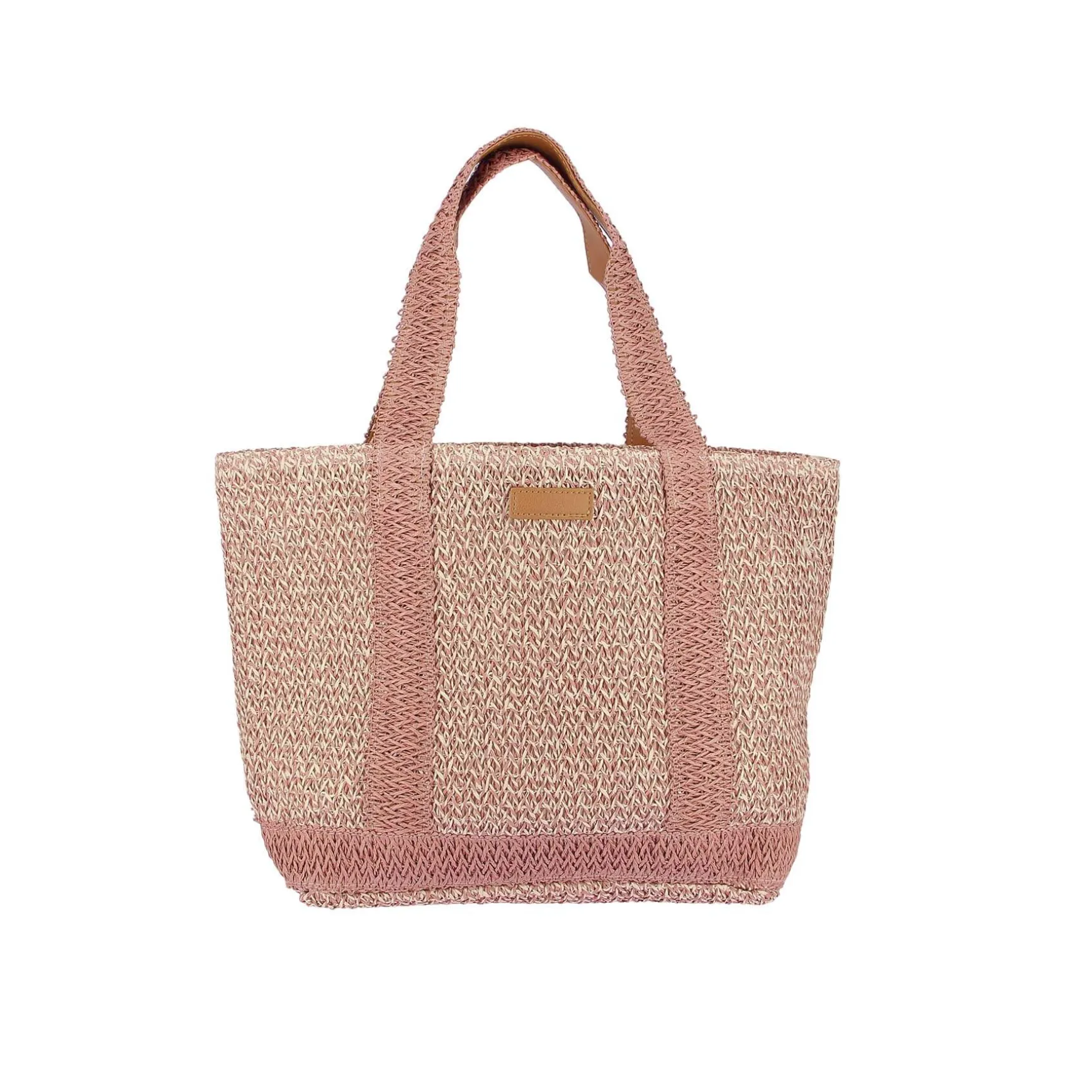 Sac à main paille pampelone rose