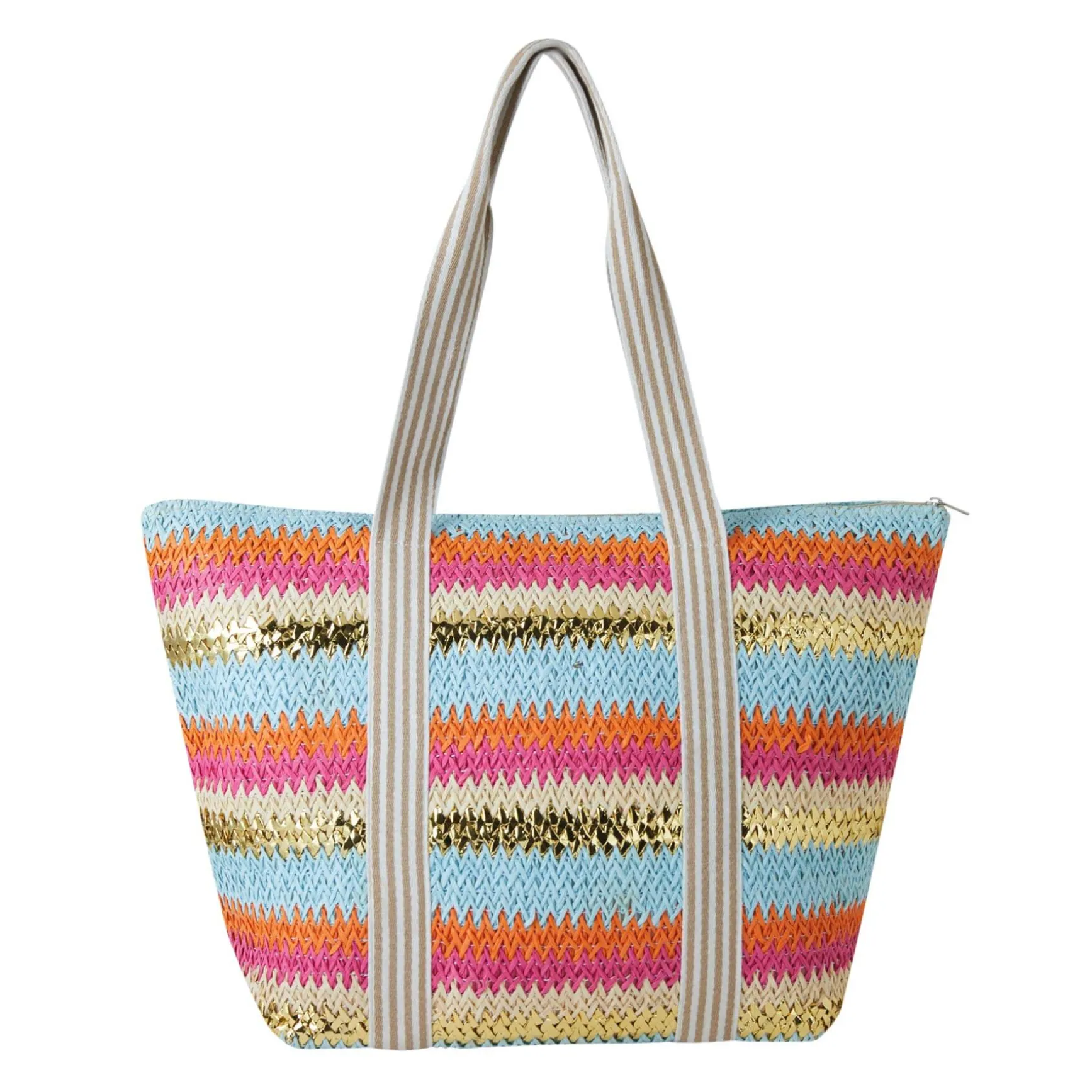 Sac paille Ibiza rayures