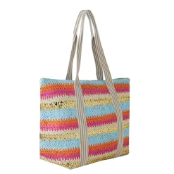 Sac paille Ibiza rayures